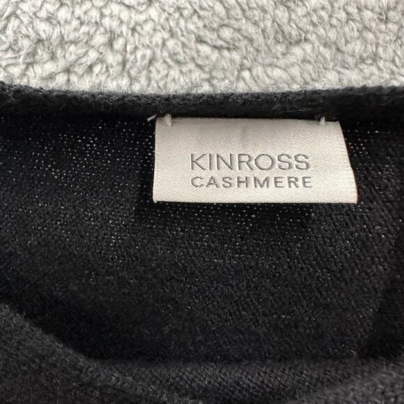 Kinross Cashmere Twist Stitch Poncho Women's One Size Black Dune Luxury Warmth - Picture 9 of 10